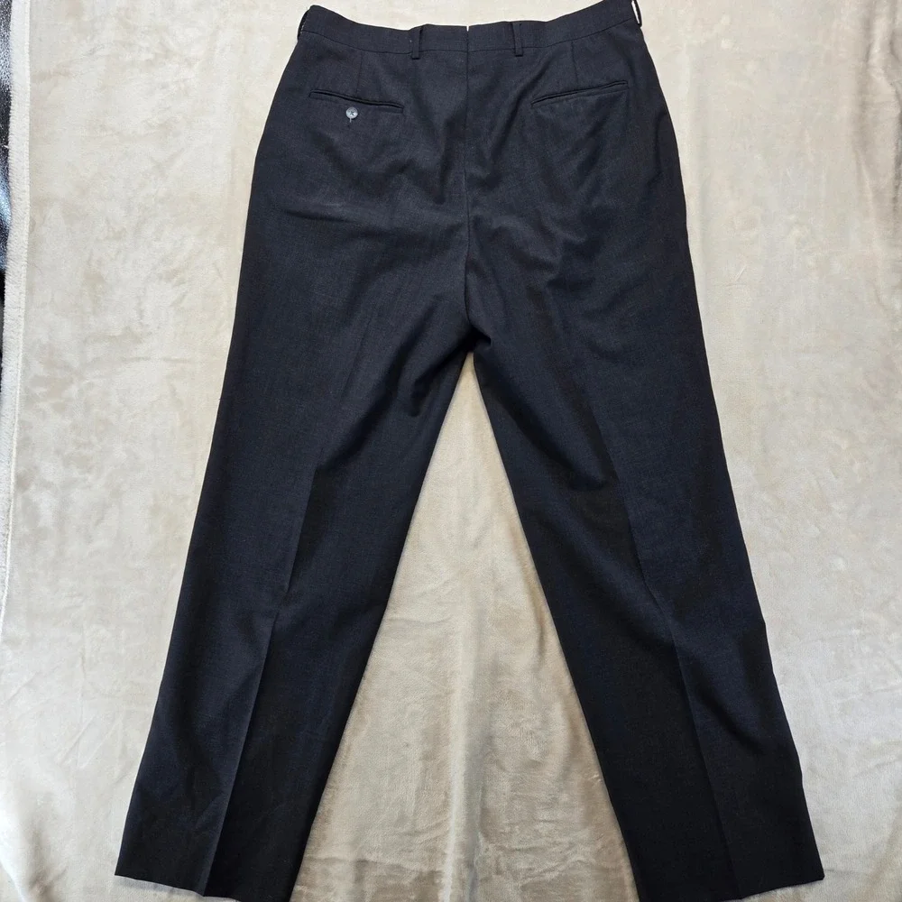 Corbin Dress Pants Mens 35x31 Charcoal Gray Pleated Front Made in USA Vintage